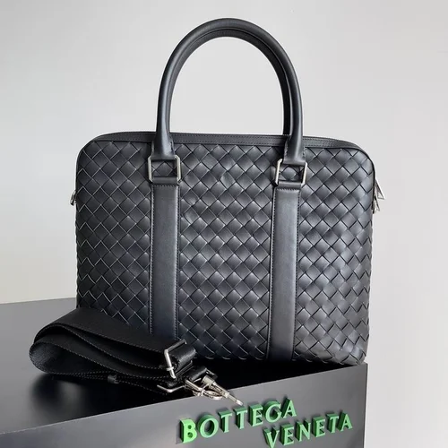 Bottega Veneta Men's Briefcase Original Authentic Luxury Leather Business