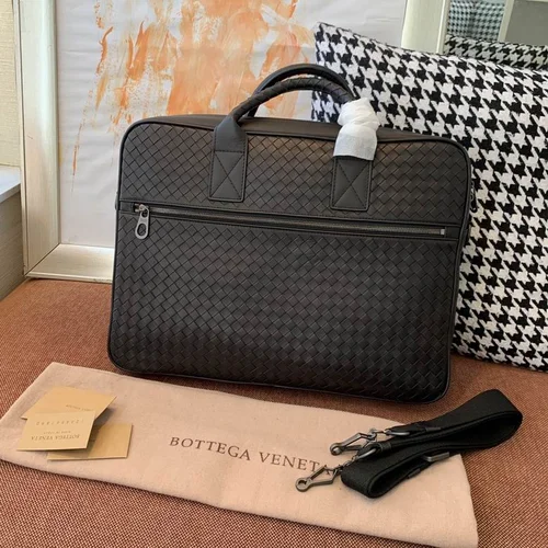 Bottega Veneta Men's Briefcase Original Authentic Luxury Leather Business