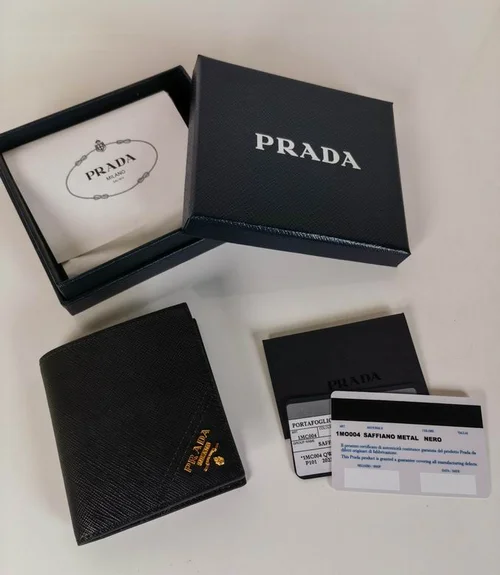 Prada Original Wallet Card Holder Authentic Saffiano Leather