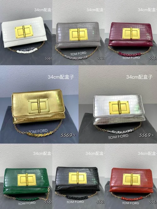 Tom Ford Croc Embossed Shoulder Bag 34x20x10cm