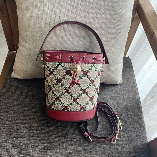 Tory Burch Original Bucket Bag Authentic Leather Luxury