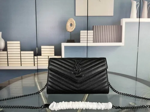 11 YSL Envelope Chain Wallet Women Luxury Leather