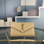 11 YSL Envelope Chain Wallet Women Luxury Leather