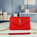 11 YSL Envelope Chain Wallet Women Luxury Leather
