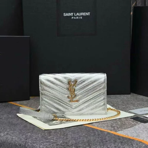 11 YSL Envelope Chain Wallet Women Luxury Leather