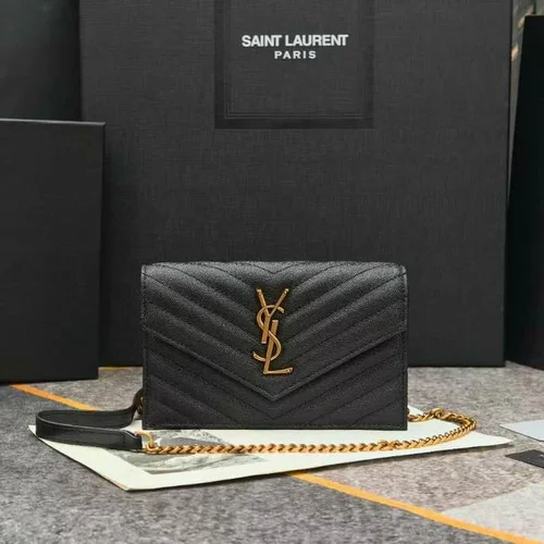 11 YSL Envelope Chain Wallet Women Luxury Leather