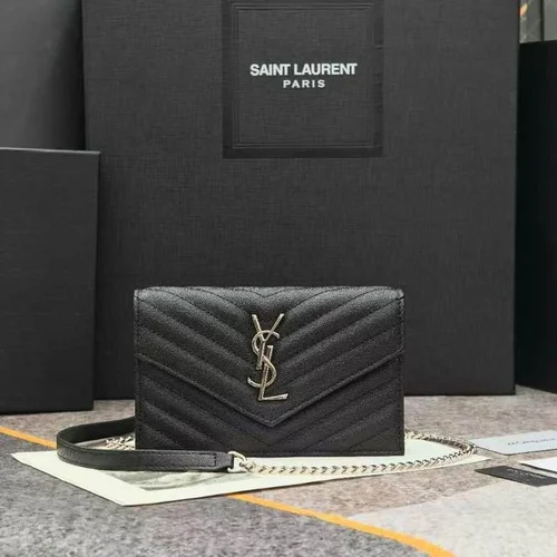 11 YSL Envelope Chain Wallet Women Luxury Leather