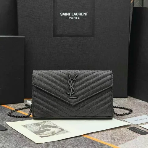 11 YSL Envelope Chain Wallet Women Luxury Leather