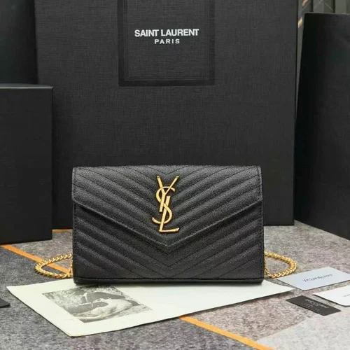 11 YSL Envelope Chain Wallet Women Luxury Leather