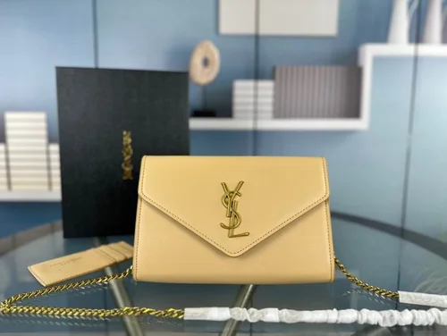 11 YSL Envelope Chain Wallet Women Luxury Leather