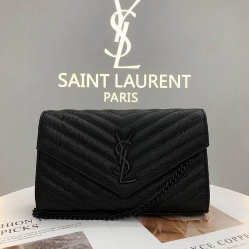 11 YSL Envelope Chain Wallet Women Luxury Leather
