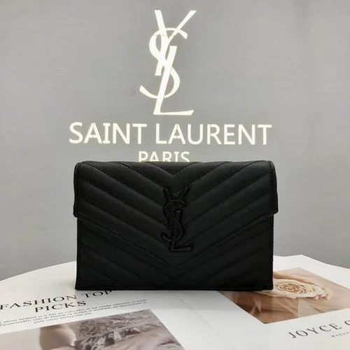 11 YSL Envelope Chain Wallet Women Luxury Leather