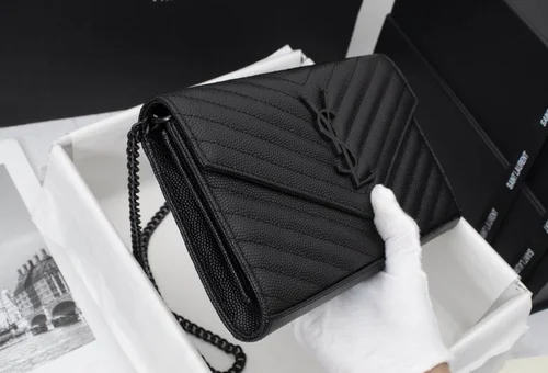 11 YSL Envelope Chain Wallet Women Luxury Leather