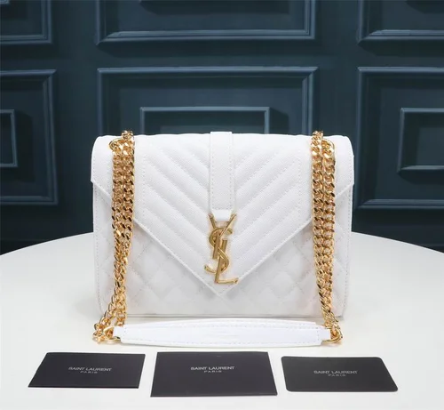 11 YSL Envelope Chain Wallet Women Luxury Leather