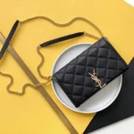 YSL Original Becky Chain Wallet Authentic Leather