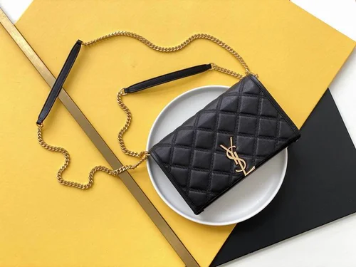 YSL Original Becky Chain Wallet Authentic Leather