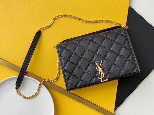 YSL Original Becky Chain Wallet Authentic Leather