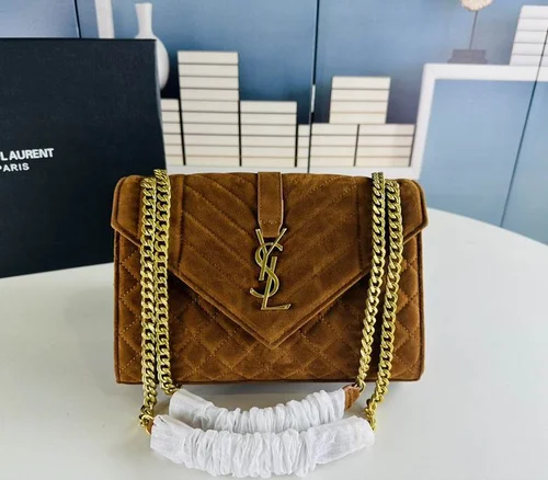 11 YSL Envelope Chain Wallet Women Luxury Leather