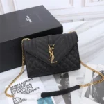 11 YSL Envelope Chain Wallet Women Luxury Leather