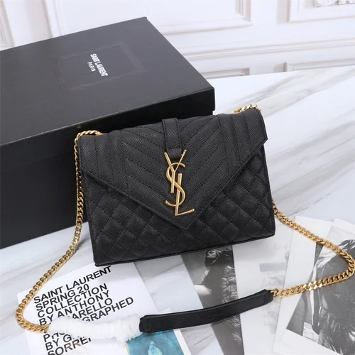 11 YSL Envelope Chain Wallet Women Luxury Leather