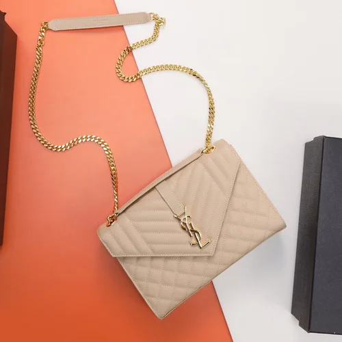 11 YSL Envelope Chain Wallet Women Luxury Leather