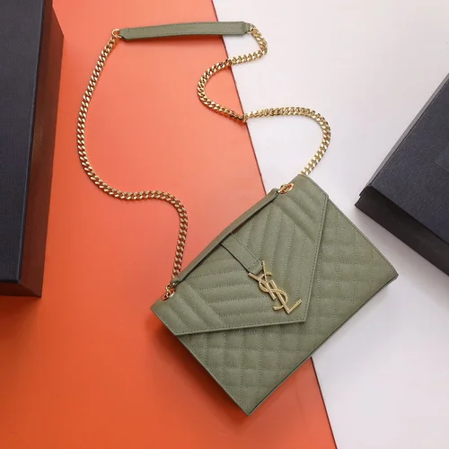 11 YSL Envelope Chain Wallet Women Luxury Leather