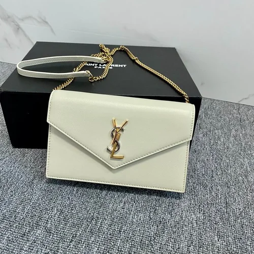 YSL Original Envelope Chain Wallet Authentic Leather