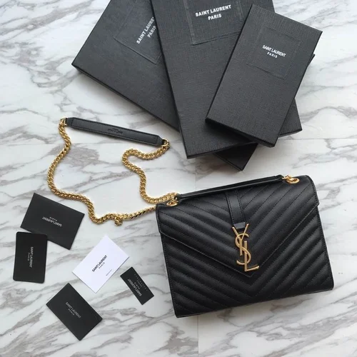 YSL Original Envelope Chain Wallet Authentic Leather