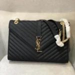 YSL Original Envelope Chain Wallet Authentic Leather