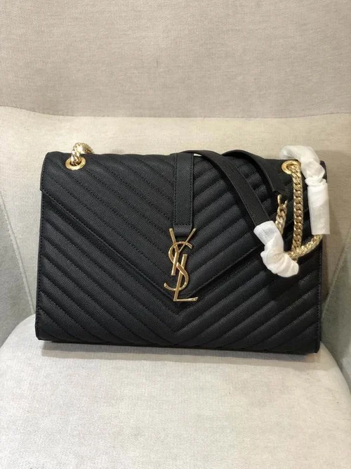YSL Original Envelope Chain Wallet Authentic Leather
