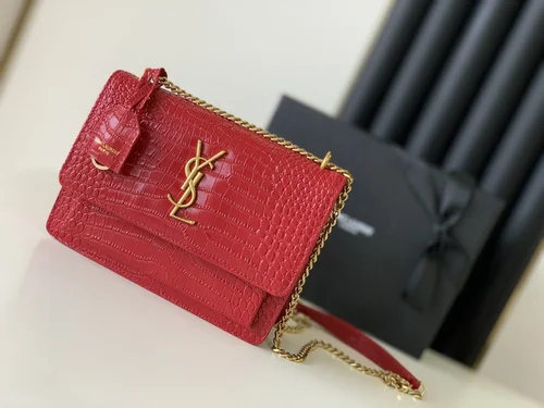 YSL Original Envelope Chain Wallet Authentic Leather