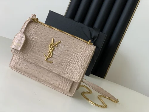 YSL Original Envelope Chain Wallet Authentic Leather