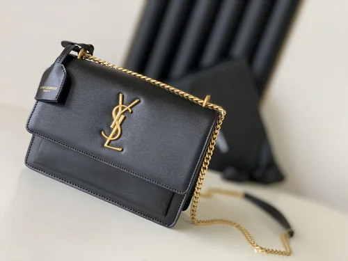 YSL Original Envelope Chain Wallet Authentic Leather