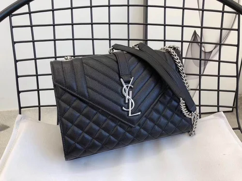 YSL Original Envelope Chain Wallet Authentic Leather
