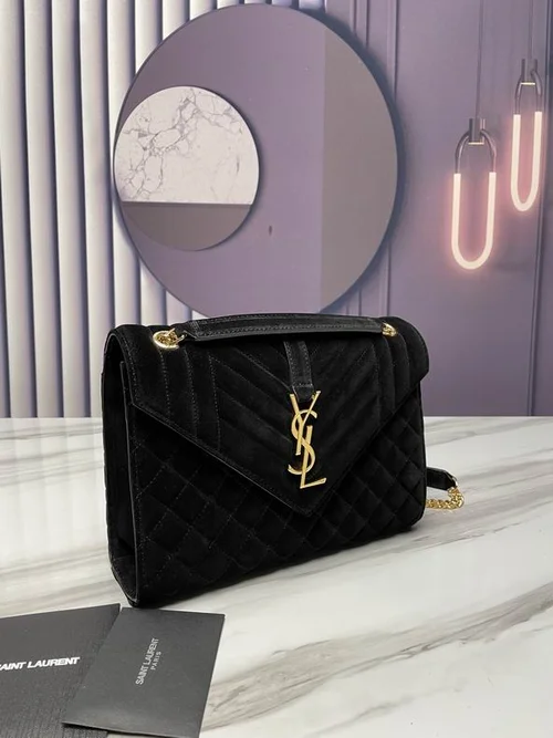 YSL Original Envelope Chain Wallet Authentic Leather