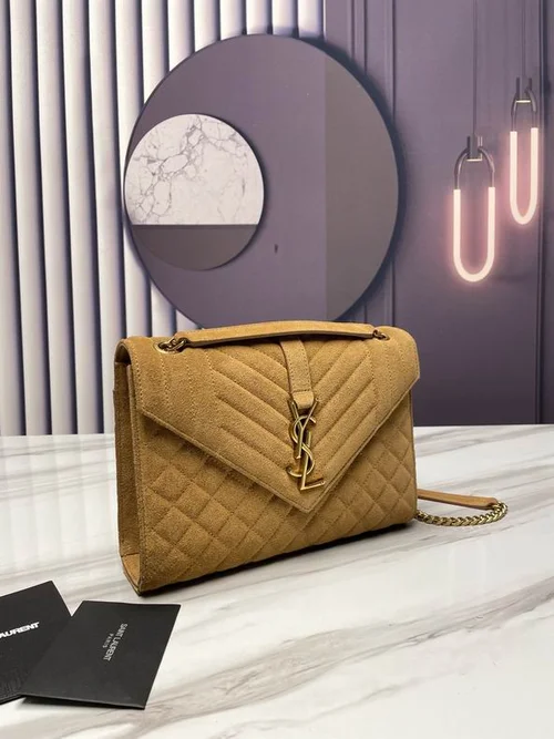 YSL Original Envelope Chain Wallet Authentic Leather