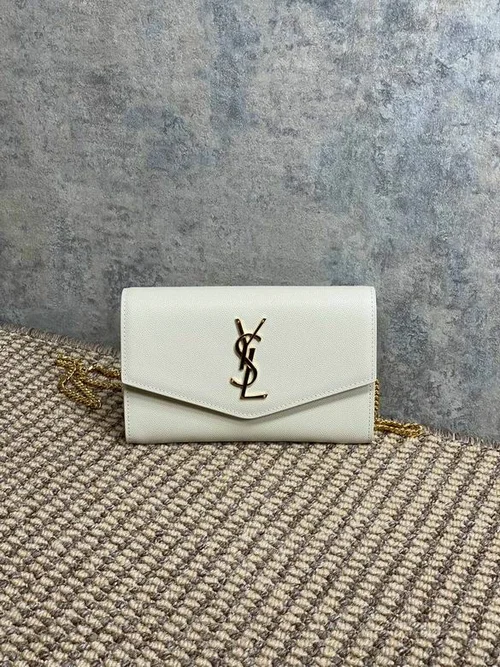 YSL Original Envelope Chain Wallet Authentic Leather