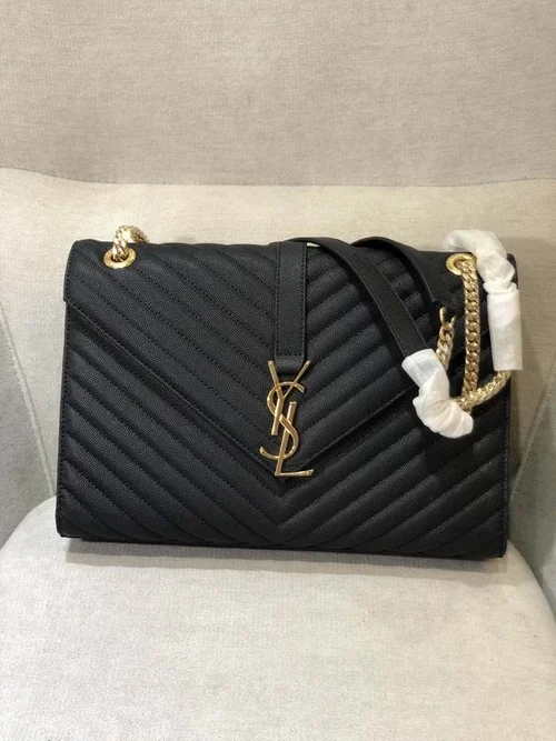 YSL Original Envelope Chain Wallet Authentic Leather