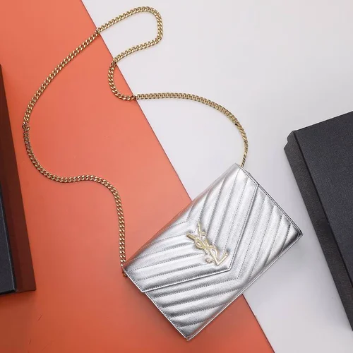 YSL Original Envelope Chain Wallet Authentic Leather