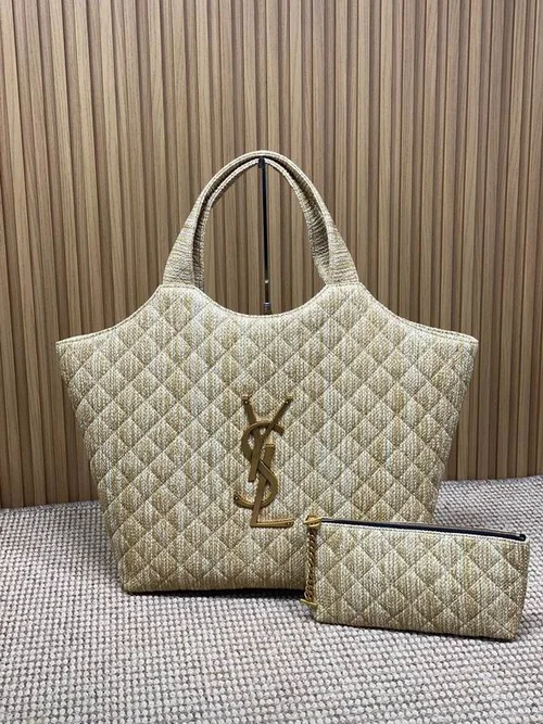 YSL Original Icare Large Tote Authentic Quilted Leather