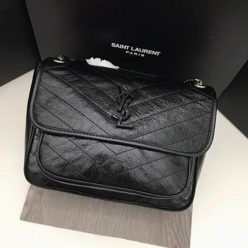 11 YSL Niki Medium Chain Bag Women Luxury Crinkled Leather