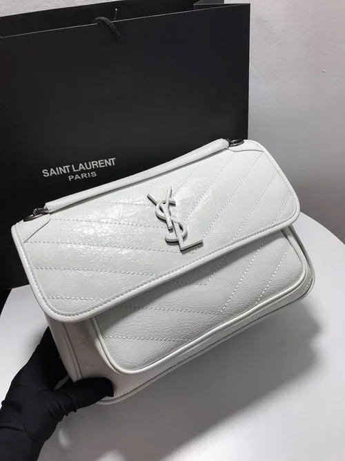 11 YSL Niki Medium Chain Bag Women Luxury Crinkled Leather