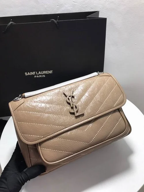 11 YSL Niki Medium Chain Bag Women Luxury Crinkled Leather