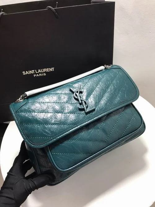 11 YSL Niki Medium Chain Bag Women Luxury Crinkled Leather