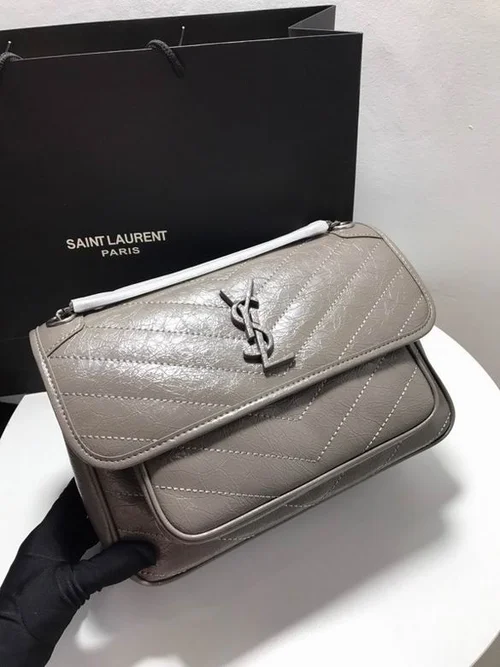 11 YSL Niki Medium Chain Bag Women Luxury Crinkled Leather