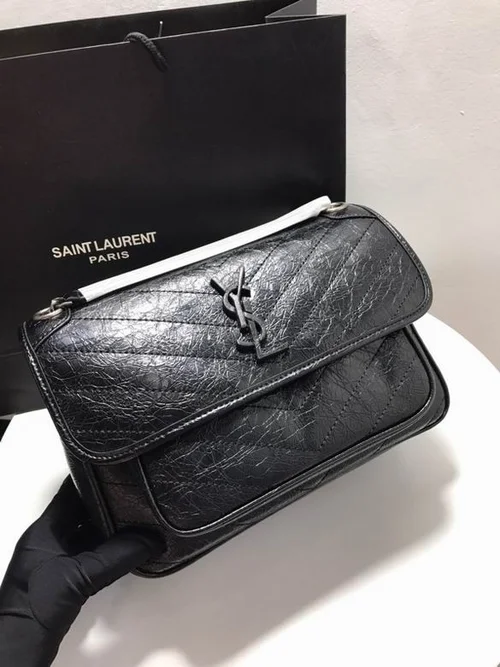 11 YSL Niki Medium Chain Bag Women Luxury Crinkled Leather
