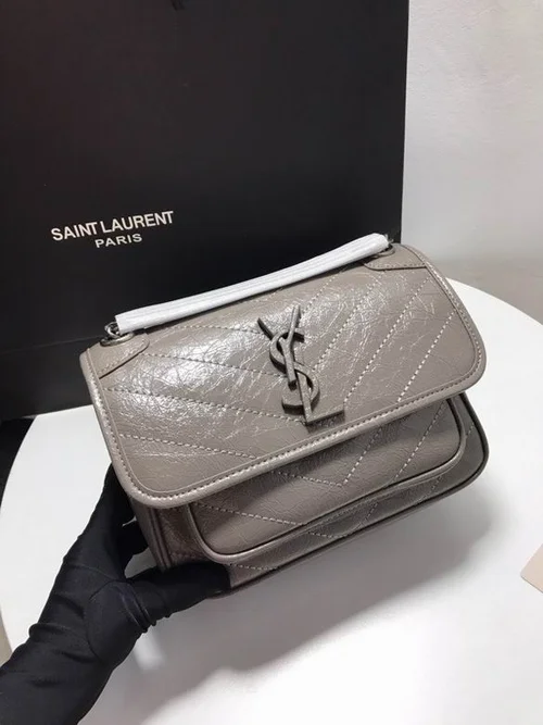 11 YSL Niki Medium Chain Bag Women Luxury Crinkled Leather
