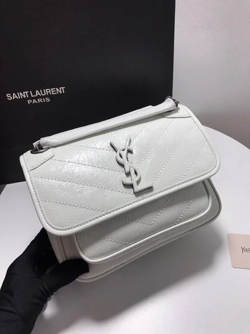 11 YSL Niki Medium Chain Bag Women Luxury Crinkled Leather