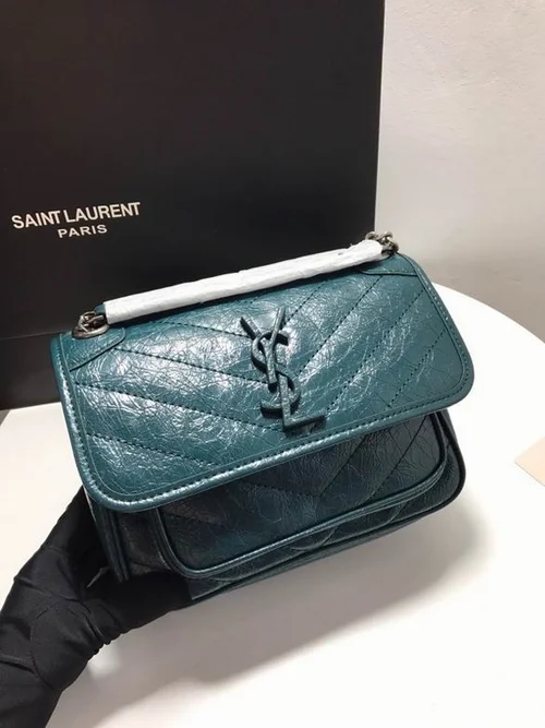 11 YSL Niki Medium Chain Bag Women Luxury Crinkled Leather