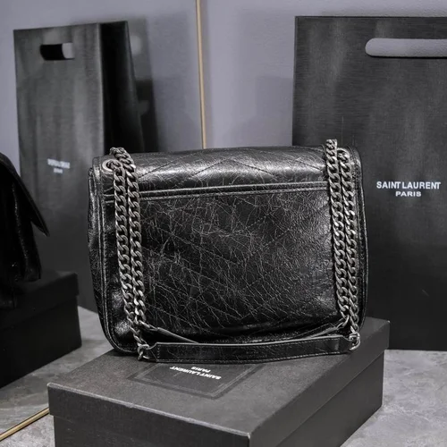 11 YSL Niki Medium Chain Bag Women Luxury Crinkled Leather